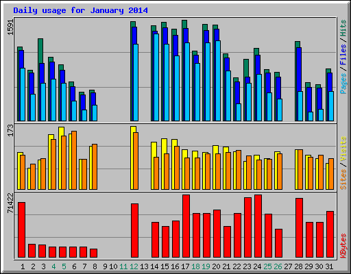 Daily usage for January 2014