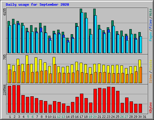 Daily usage for September 2020