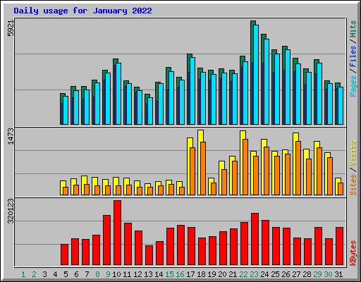 Daily usage for January 2022