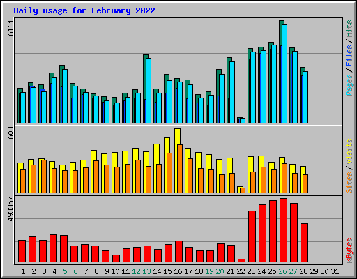 Daily usage for February 2022