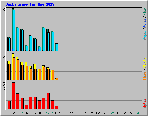 Daily usage for May 2025