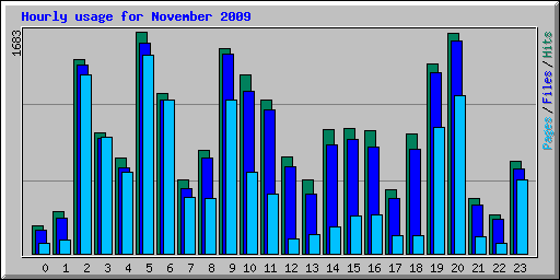 Hourly usage for November 2009