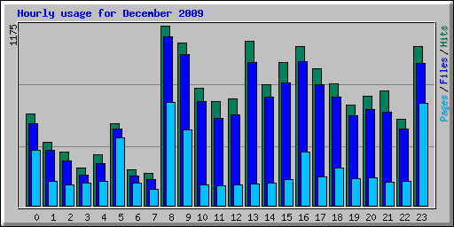 Hourly usage for December 2009