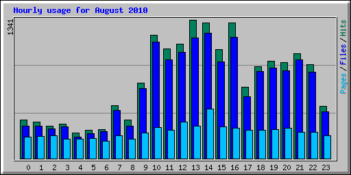 Hourly usage for August 2010