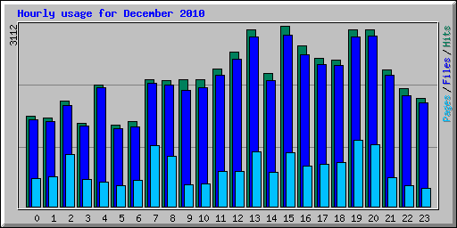 Hourly usage for December 2010