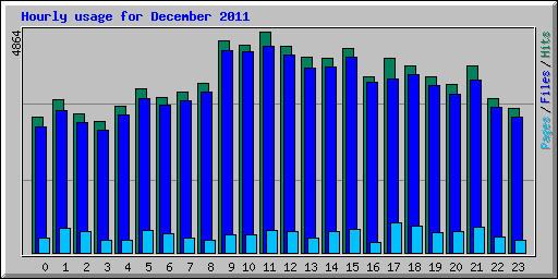 Hourly usage for December 2011