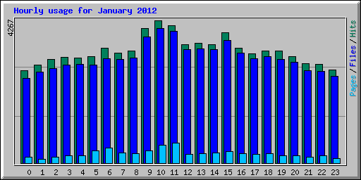 Hourly usage for January 2012