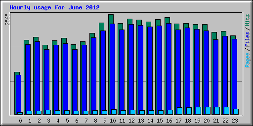 Hourly usage for June 2012