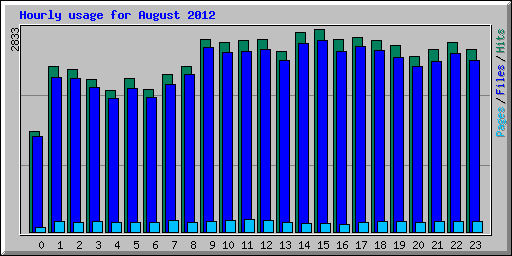 Hourly usage for August 2012