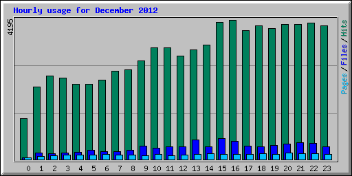 Hourly usage for December 2012