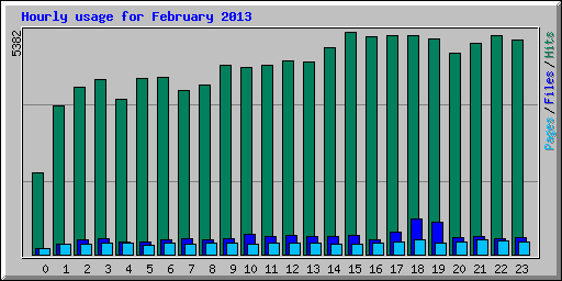 Hourly usage for February 2013