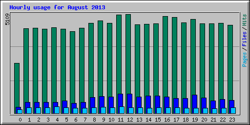 Hourly usage for August 2013