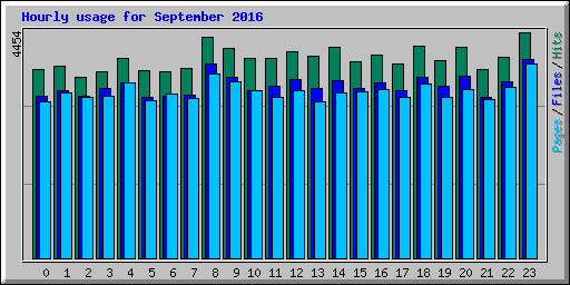 Hourly usage for September 2016