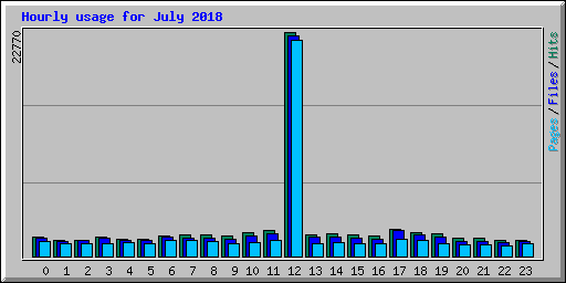 Hourly usage for July 2018