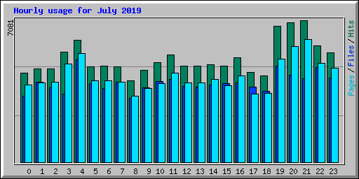 Hourly usage for July 2019