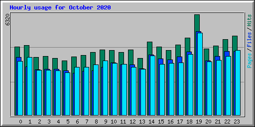Hourly usage for October 2020