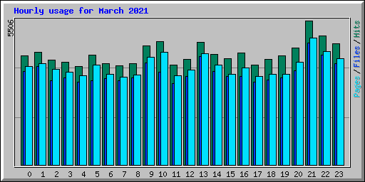 Hourly usage for March 2021