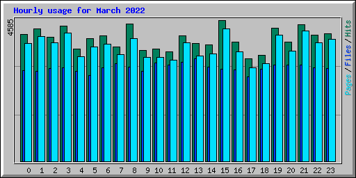 Hourly usage for March 2022