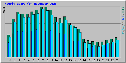 Hourly usage for November 2023