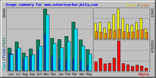 Usage summary for www.naturesarborjelly.com