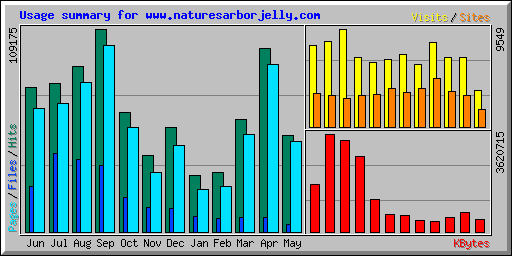 Usage summary for www.naturesarborjelly.com